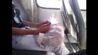 Мужик достал свой большой хуй и начал дрочить смотря на красивую девушку