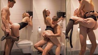 Смотрите и учитесь, как надо в туалете трахаться!